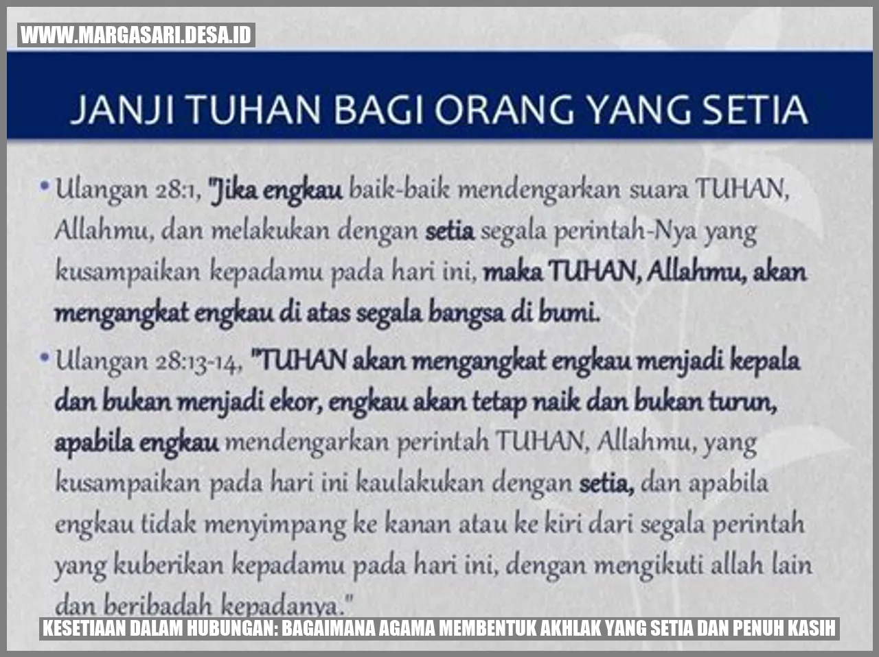 Kesetiaan dalam Hubungan: Bagaimana Agama Membentuk Akhlak yang Setia dan Penuh Kasih