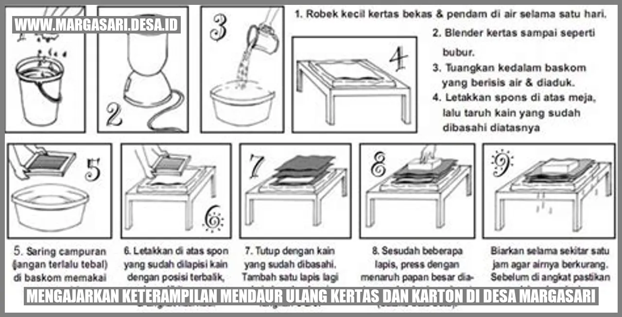 Mengajarkan Keterampilan Mendaur Ulang Kertas dan Karton di Desa Margasari