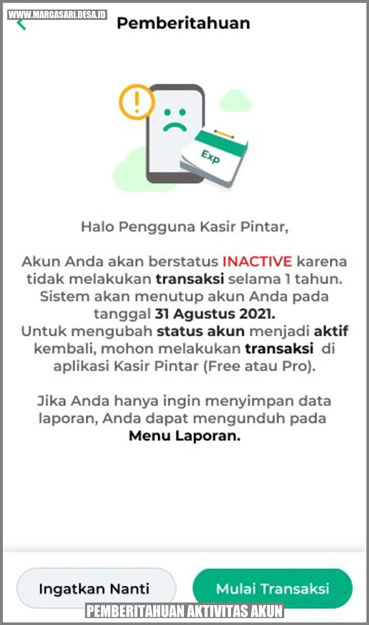 Pemberitahuan Aktivitas Akun