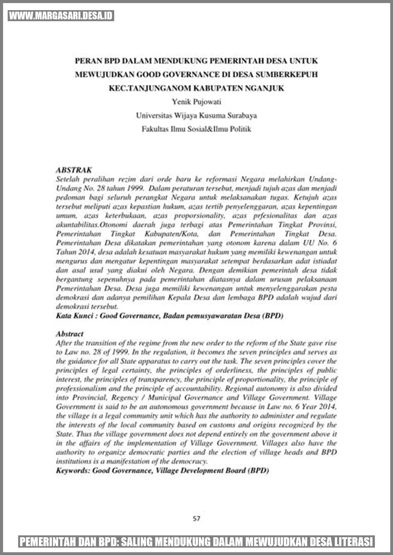 Pemerintah dan BPD: Saling Mendukung dalam Mewujudkan Desa Literasi